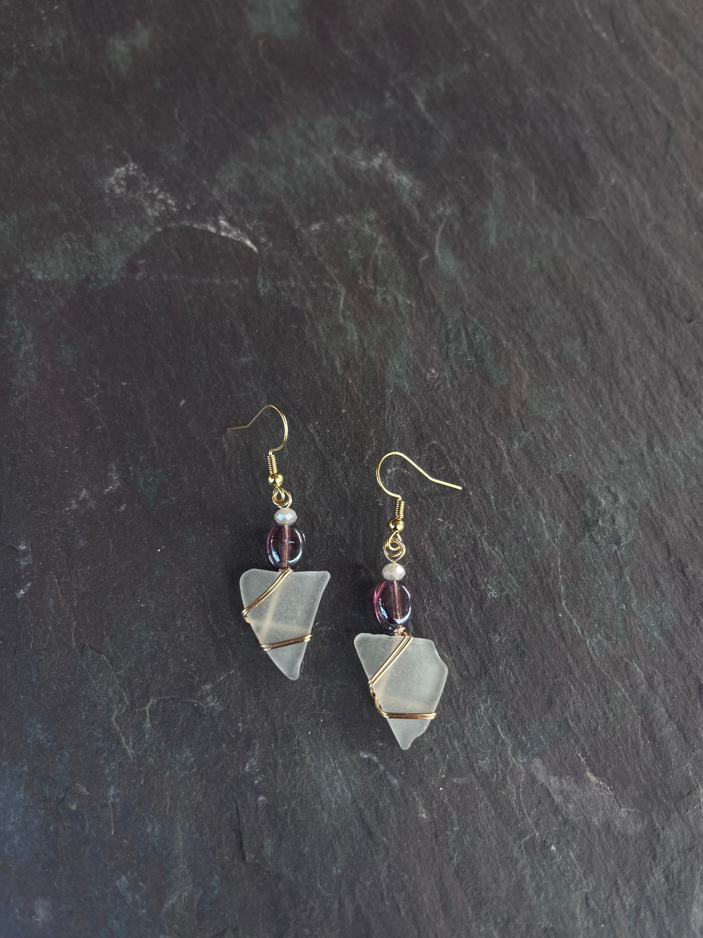 Purple and gold beaded