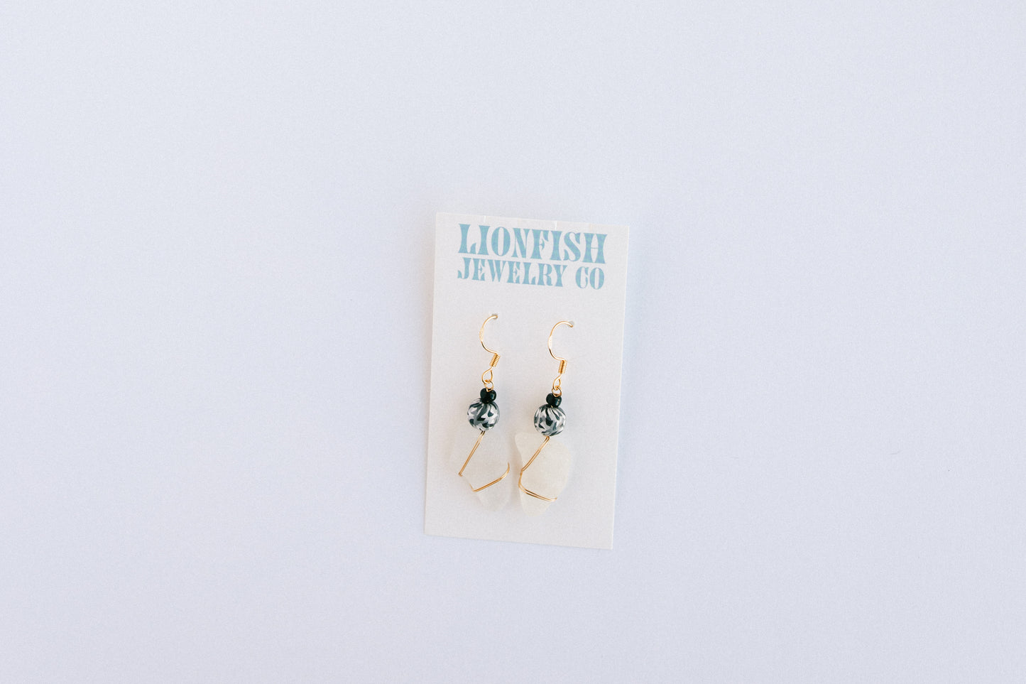 Gold Natural Seaglass Earrings