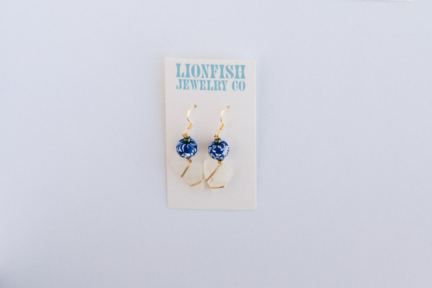Gold and Blue Earrings