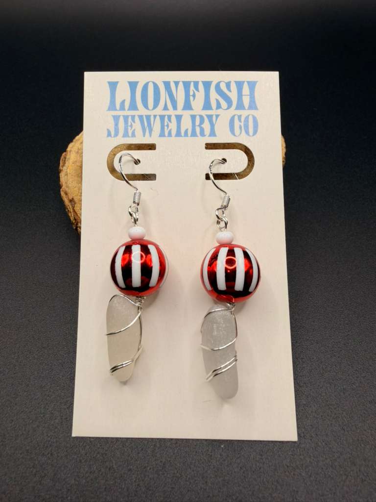 Silver Red and White Striped