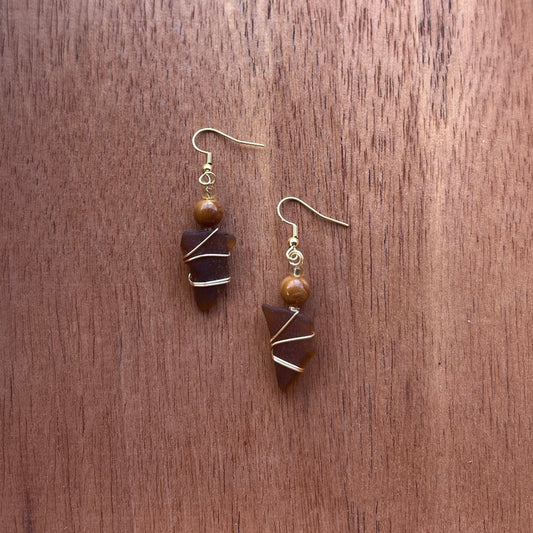 Brown with Orange Beads