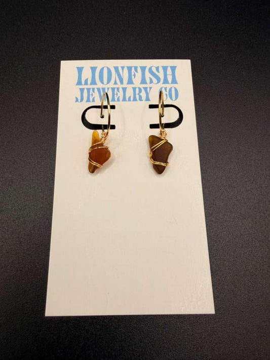 Brown and Gold Small Hoop