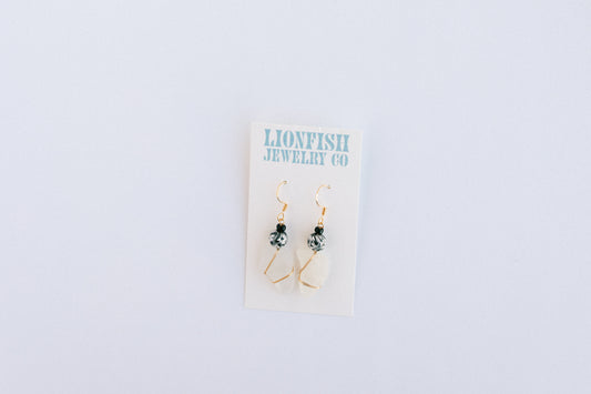 Gold Natural Seaglass Earrings