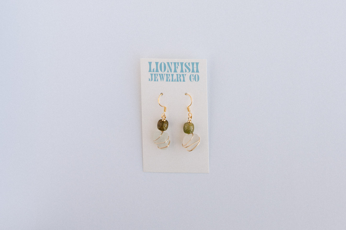 Gold Natural Seaglass Earrings