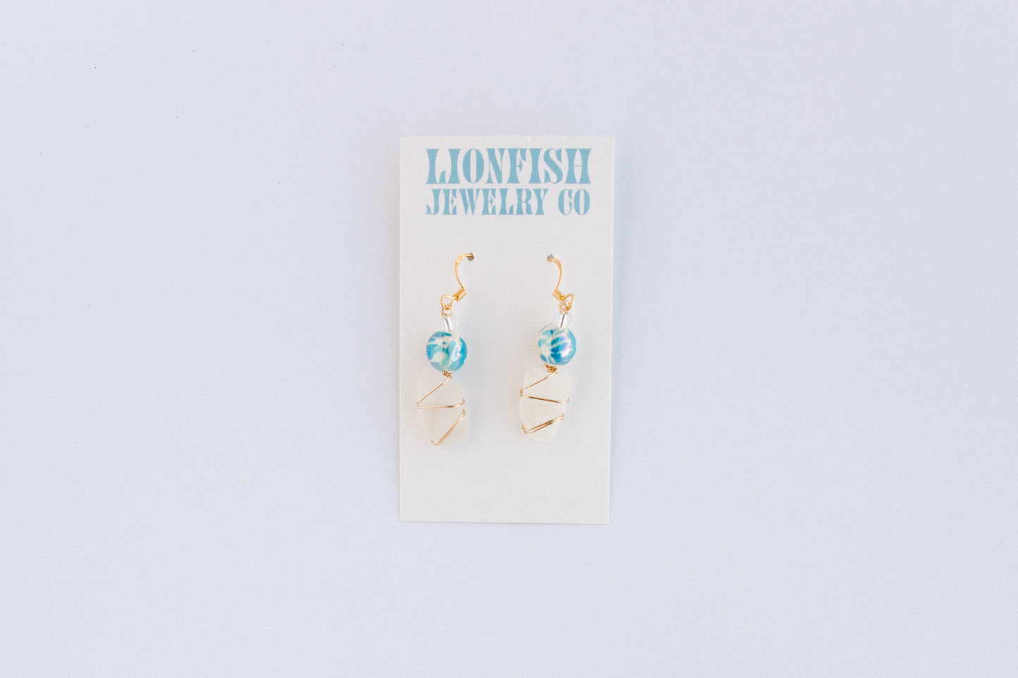 Gold Aqua Earrings