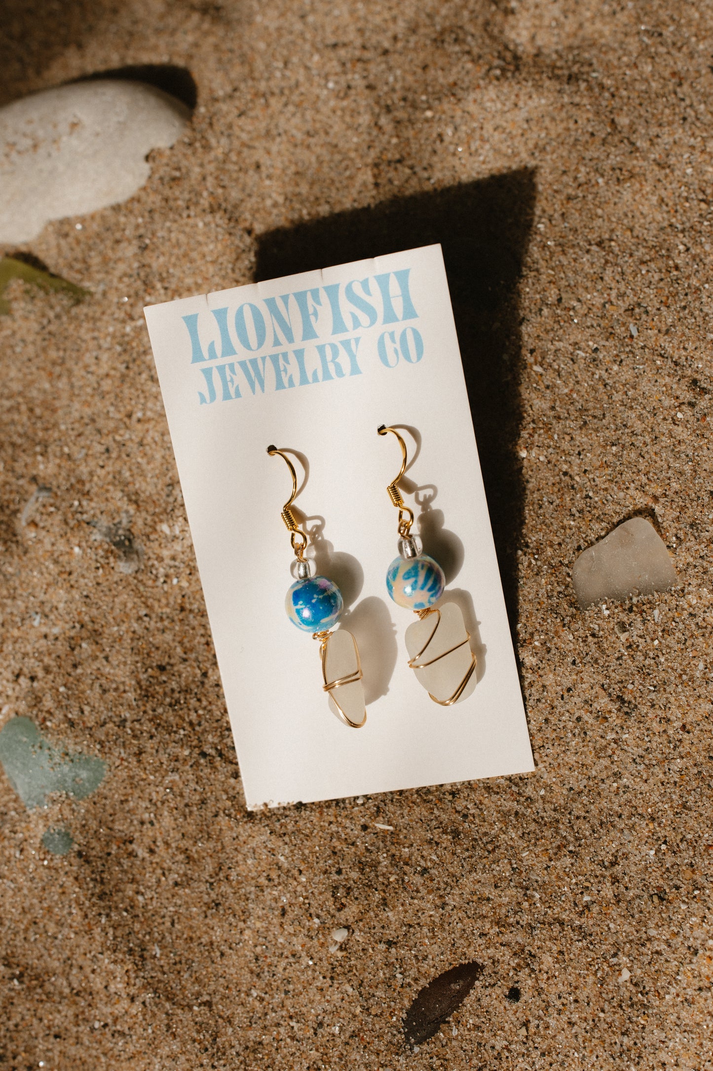 Gold Aqua Earrings