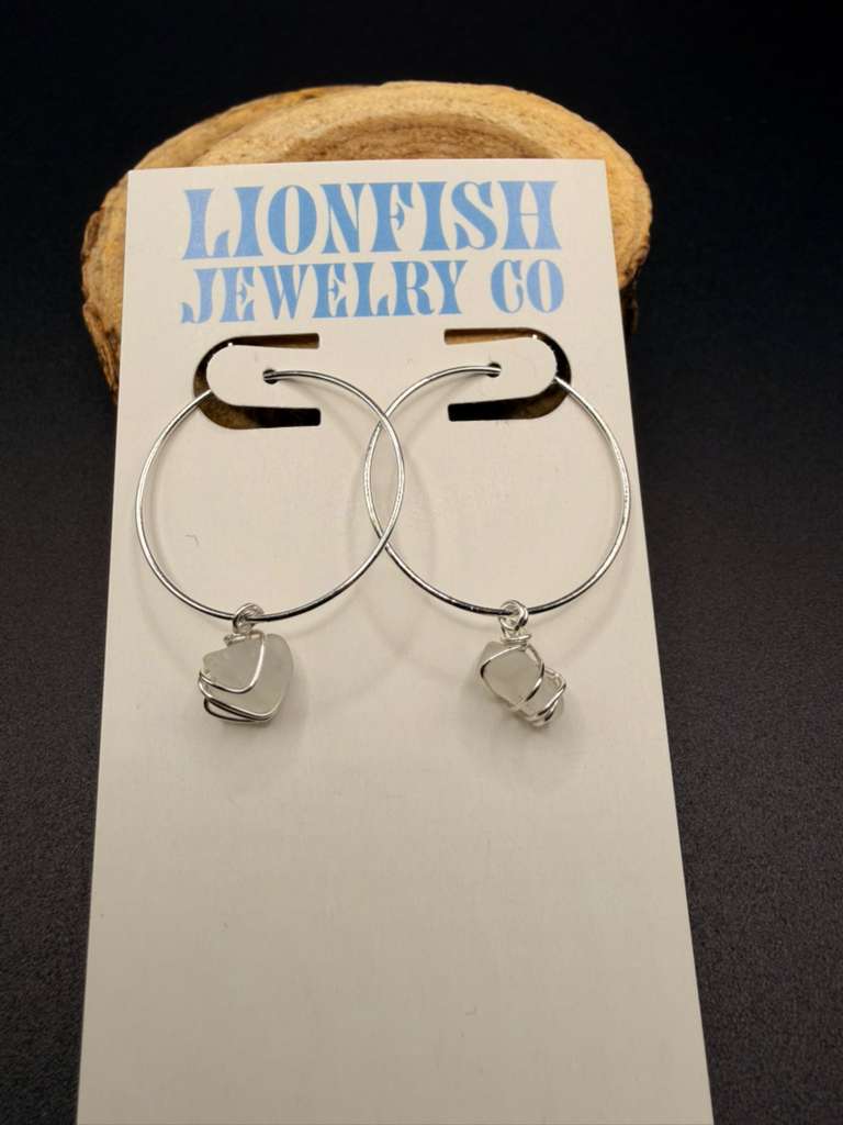 Large White and Silver Hoops