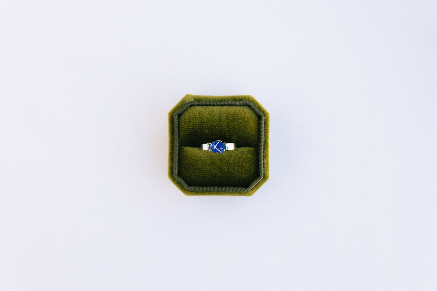Dark Blue and Silver Ring