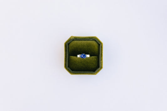 Dark Blue and Silver Ring